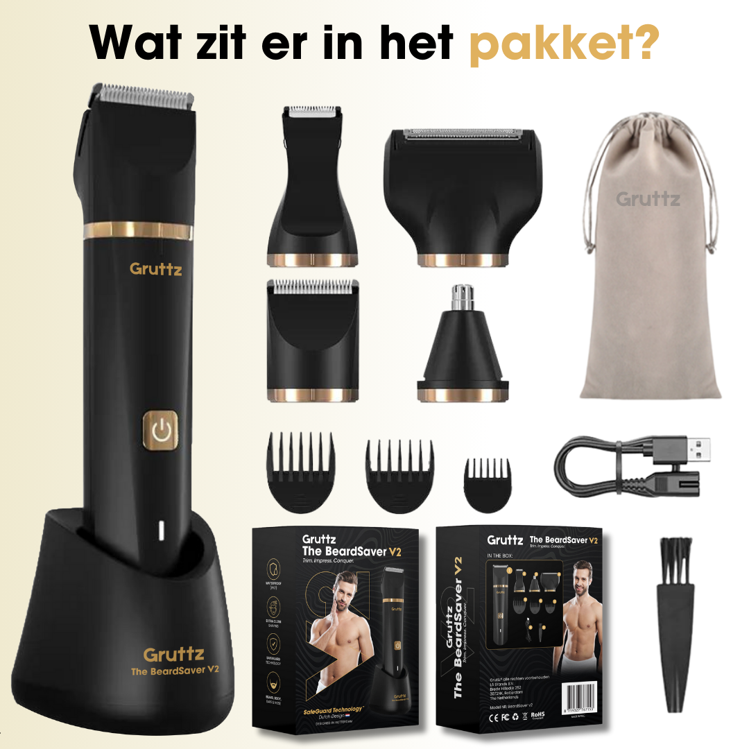 7-in-1 Baardtrimmer v2 | Multifunctionele baardtrimmer voor baard, neus en oren