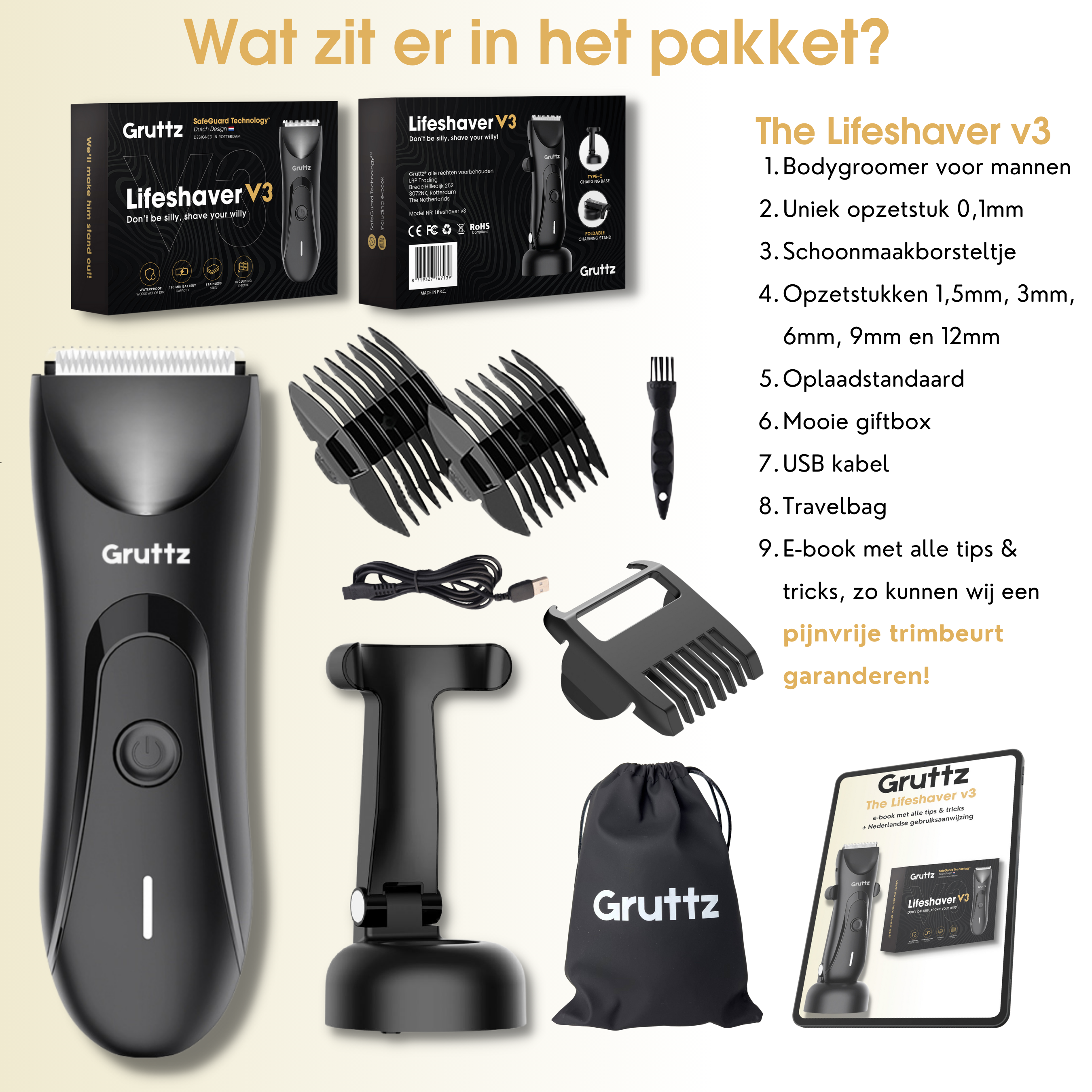 Gruttz Bodygroomer Mannen - Lifeshaver v3 - Bodytrimmer