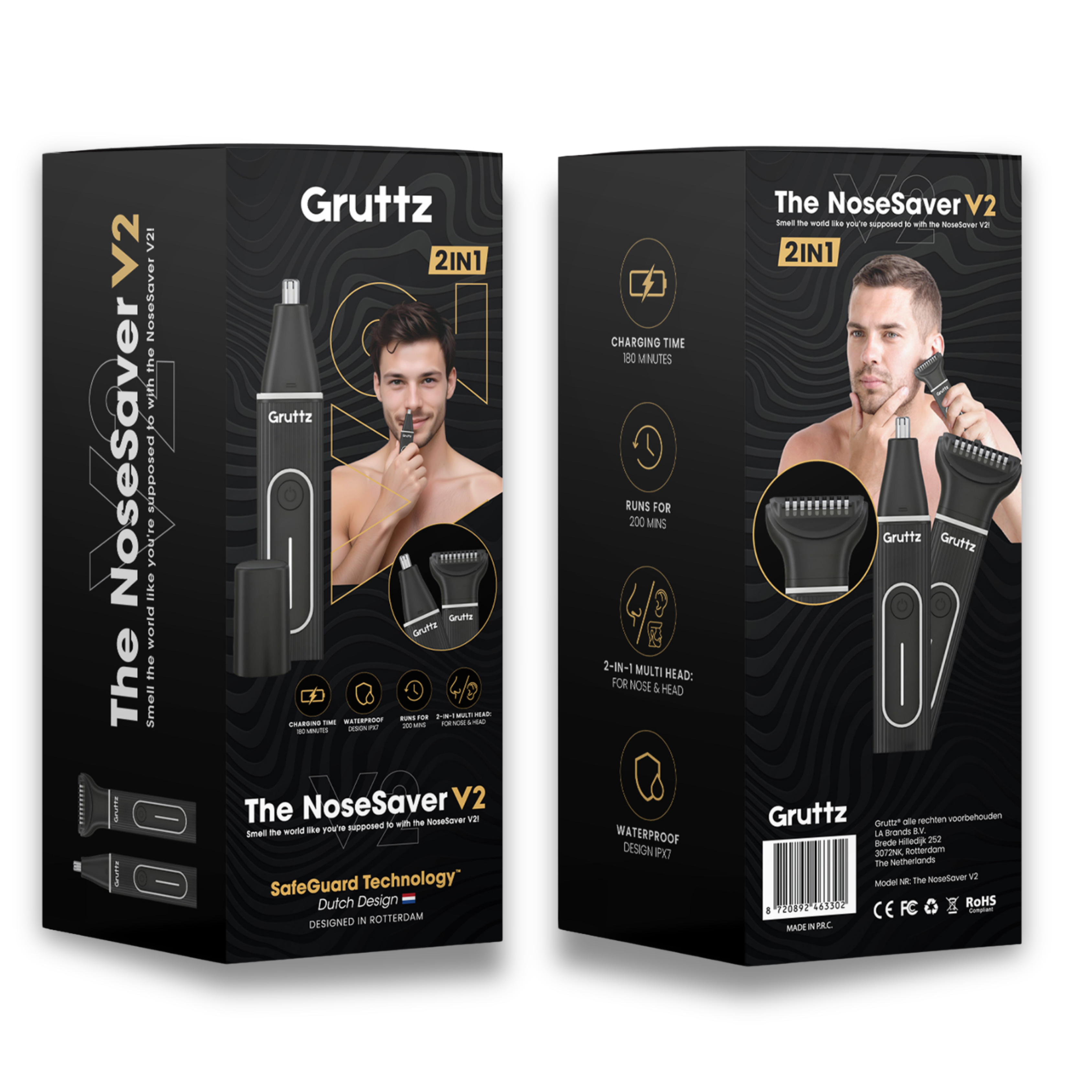 Gruttz Neustrimmer v2 - Neus-, baard- en lichaamstrimmer(tje)
