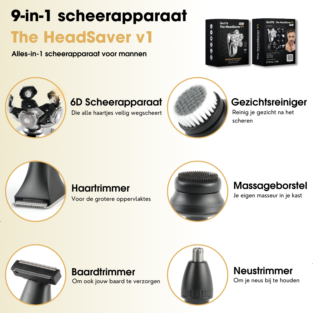 9-in-1 headshaver | alles voor het gezicht en hoofd