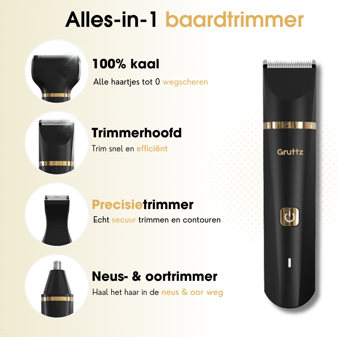 7-in-1 Baardtrimmer v2 | Multifunctionele baardtrimmer voor baard, neus en oren