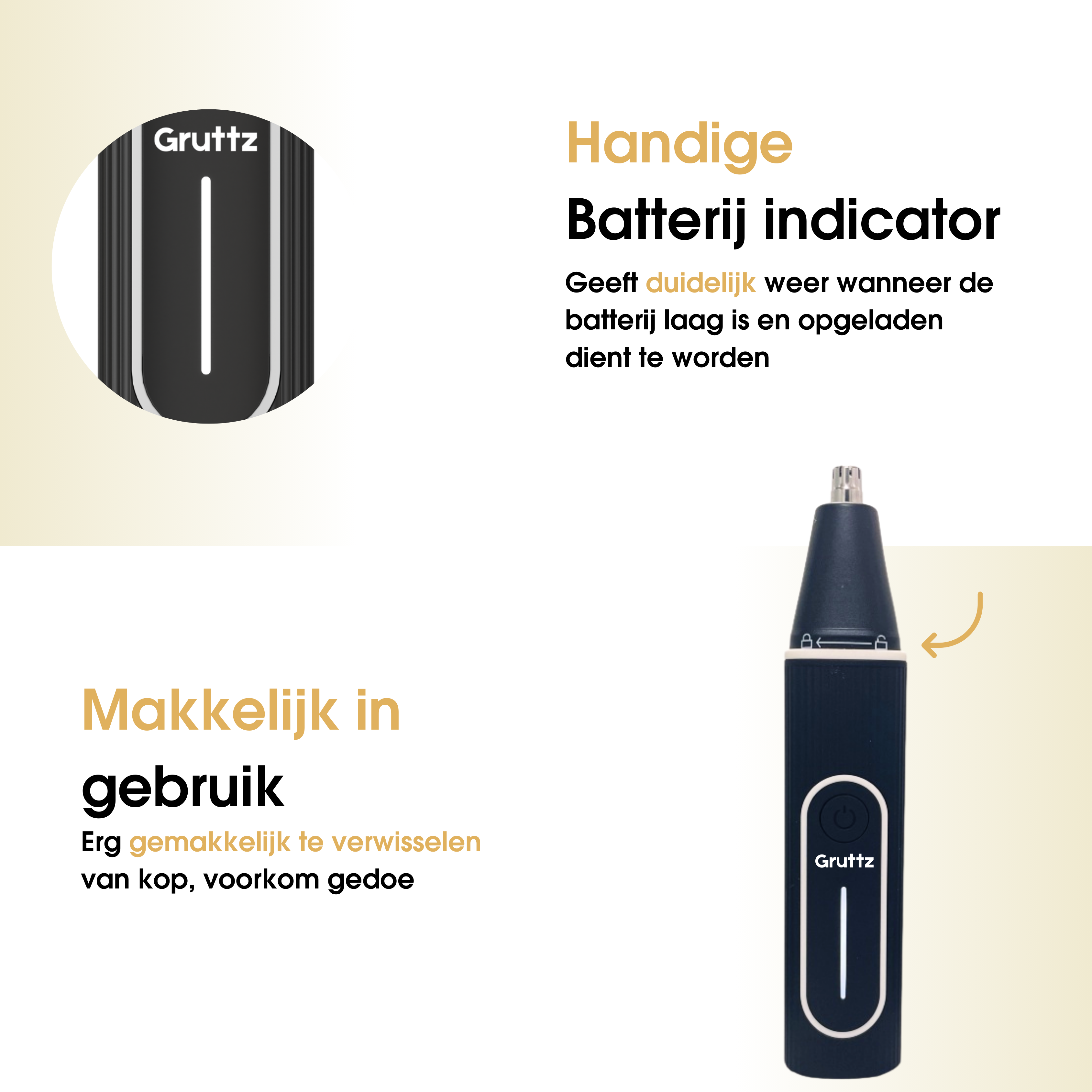 Gruttz Neustrimmer v2 - Neus-, baard- en lichaamstrimmer(tje)