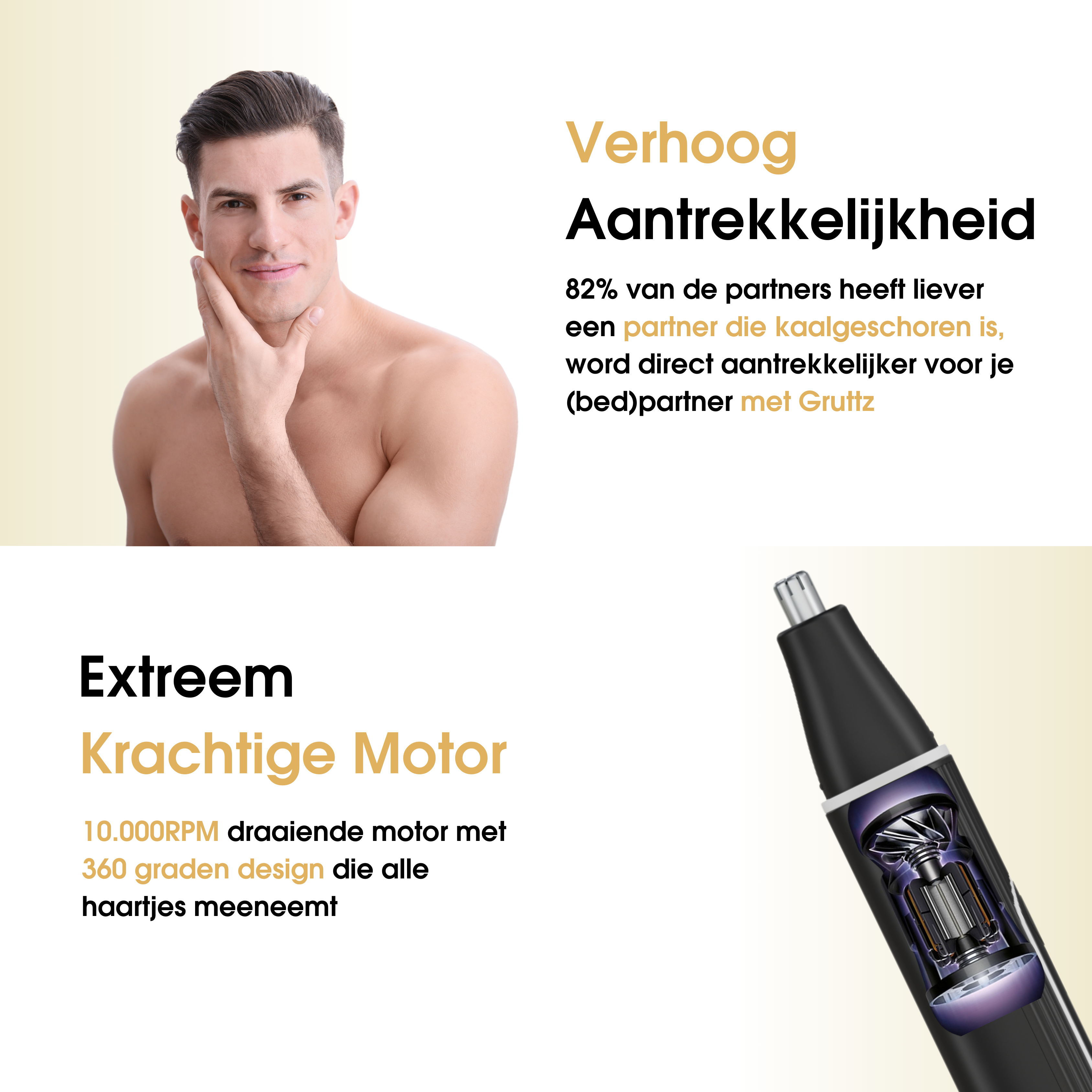 Gruttz Neustrimmer v2 - Neus-, baard- en lichaamstrimmer(tje)