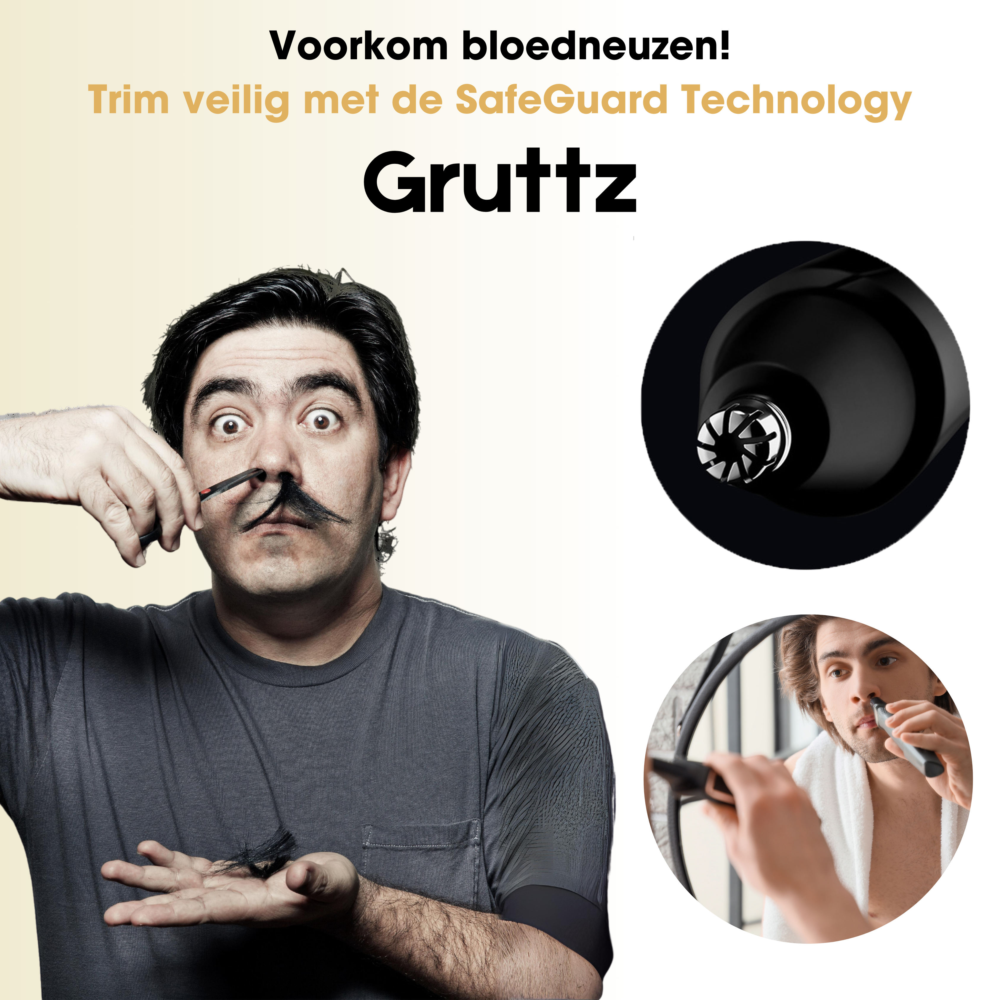 Gruttz Neustrimmer v2 - Neus-, baard- en lichaamstrimmer(tje)